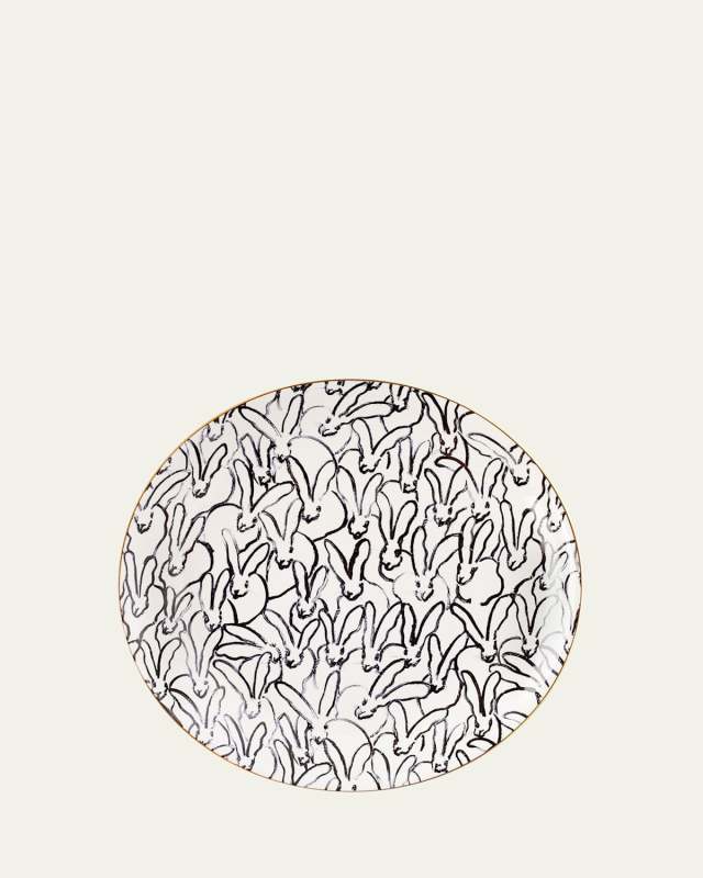 Rabbit Run Salad Plate with Gold Rim